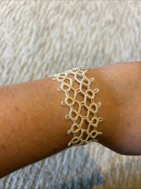 Handmade Cream Lace-Style Women's Bracelet